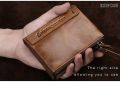 Good Quality Brown Leather Two Zipper Pockets Esiposs Wallet for Men & women. 