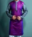 Stylish Menz Comfortable Purple Contrast Ash Panjabi. 