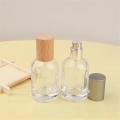30ml-100ml Glass perfume bottle Portable Wood Cap Glass material Spray bottle Fine Mist Sub-bottle for Daily use Travel Cosmetic storage. 