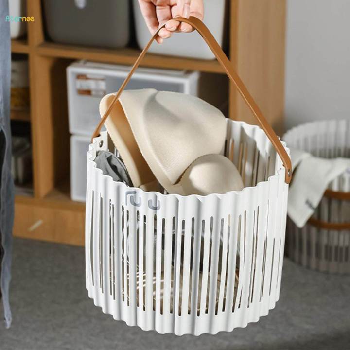 Laundry Basket Portable with Handle Trendy Utility Storage Bins Basket for Organizing 25cmx18cm
