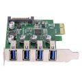 Low Profile 4 Ports PCI-E to USB 3.0 HUB PCI Express Expansion Card Adapter 5Gbps USB1.1/2.0/3.0 Operating Systems. 