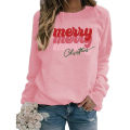 MERRY CHRISTMAS印花圆领卫衣女士秋冬欧码大码宽松休闲 跨境. 