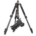 Q555 4-Section Folding Legs Aluminum Alloy Tripod Mount Monopod Holder with Ball Head.