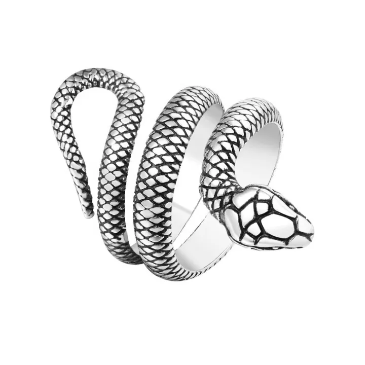 Snake Ring Men Fashion Stainless Steel Joyeria Personalized Mens Snake Rings