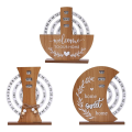 Wooden Calendar Home Porch Decoration Office Desktop Decoration Manual Rotating Desk Calendar Sweet House Easy to Use C.
