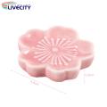 Cherry Blossom Design Chopstick Holder Japanese Sakura Ceramic Chopstick Rest Holder for Home Kitchen Restaurant Versatile Tableware Floral Design Utensil Rest.