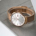 Women's Minimalist Quartz Watch Business Fashion Analog Calendar Stainless Steel Wrist Watch. 