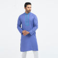 Masculine Premium embroidery Semi Fit Panjabi - Light Violet. 