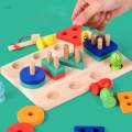 Wooden Sorter Stacking Toy Develop Fine Motor Skill for Toddlers Kids. 