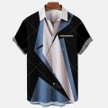 2022 Hawaiian Shirt Men 5xl Men's Striped Shirt 3d Print Fashion Casual Retro Style Short-sleeved Unisex Shirt Camisa Manga Curt.
