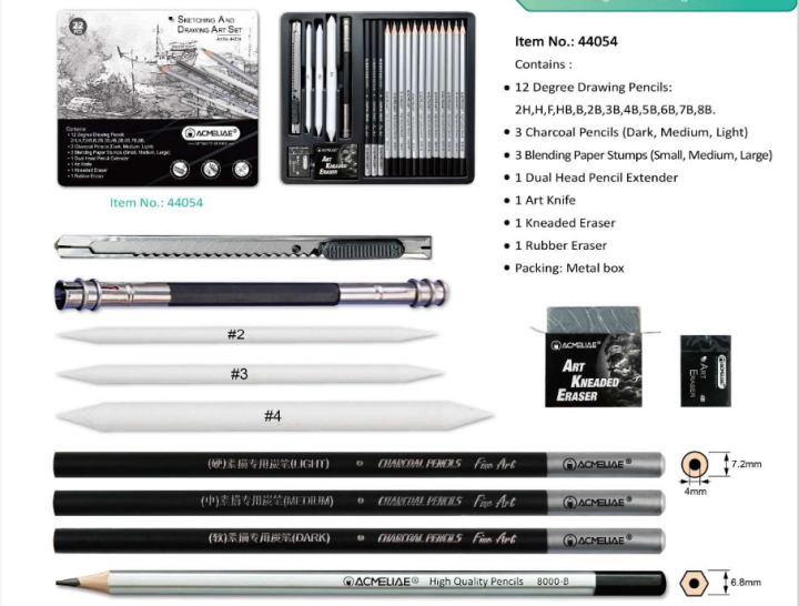 Acmeliae%20Premium%2022Pcs%20&%2033%20Pcs%20Sketching%20and%20Drawing%20Pencil%20Set%20with%20Charcoal,%20Erasers,%20and%20Blending%20Tools%20with%20Flat%20tin%20case%20-%20Image%204
