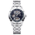 OUYAWEI new steel band tourbillon openwork transparent waterproof men's watch Fully automatic mechanical watch. 
