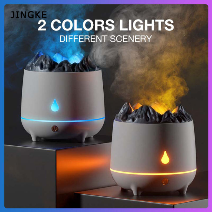 Flame%20humidifier%20400ml%20ultrasonic%20fog%20volume%20aromatherapy%20machine%20essential%20oil%20mist%20eliminator%20with%202-color%20lamp%20-%20Image%203