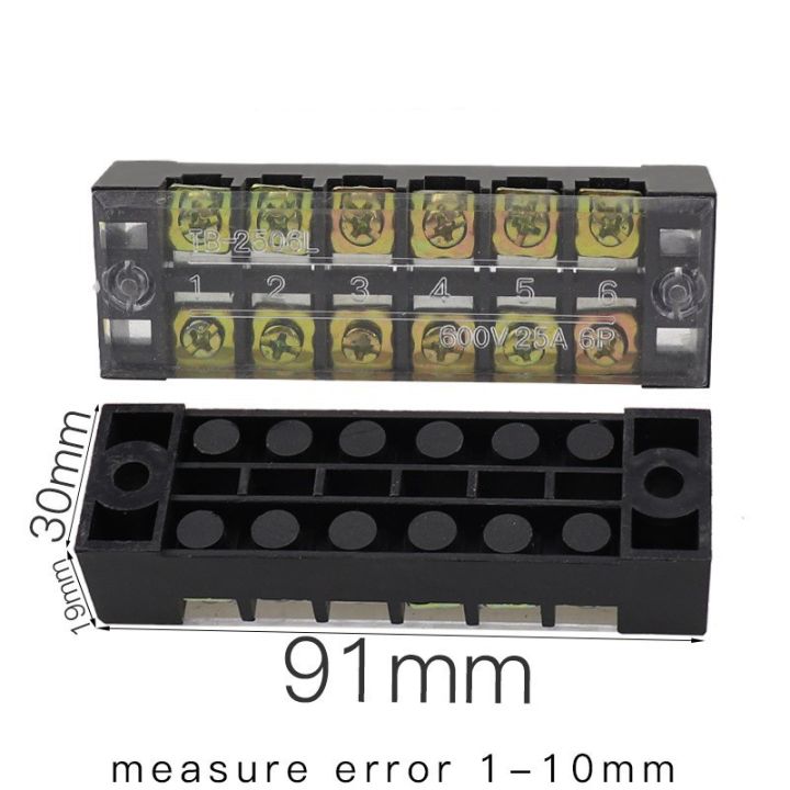 Terminal%20Block%20With%20Cover%20Connector%20TB-2506%20600V%2025A%206-Pole%20Double%20Row%20Screw%20Fixed%20Barrier%20Wire%20Crimp%206%20Position%20Panel%20Mount%20-%20Image%204