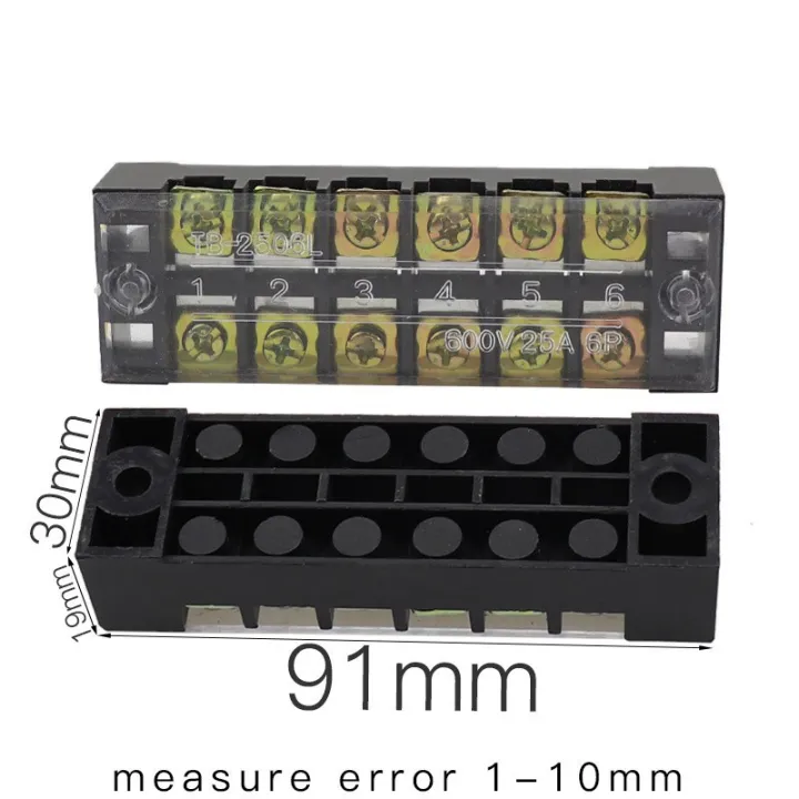 Terminal%20Block%20With%20Cover%20Connector%20TB-2506%20600V%2025A%206-Pole%20Double%20Row%20Screw%20Fixed%20Barrier%20Wire%20Crimp%206%20Position%20Panel%20Mount%20-%20Image%204