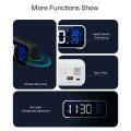 Digital Alarm Clock With Voice Control Temperature Humidity Display Snooze Music Table Watch USB Rechargeable Mirror LED. 