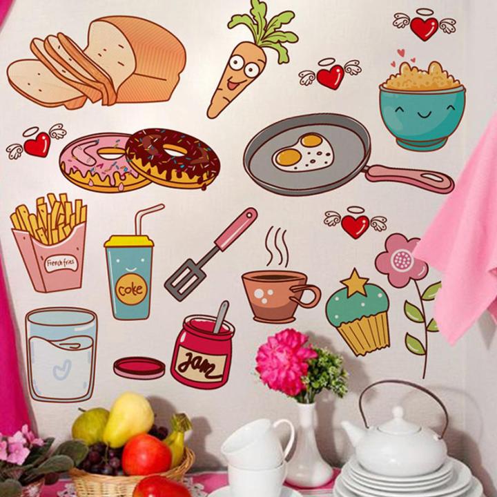 Food Fruit pattern Refrigerator Door Stickers Self Adhesive Wall Sticker Wallpaper Drawer Shelf Liner Home Kitchen Decor