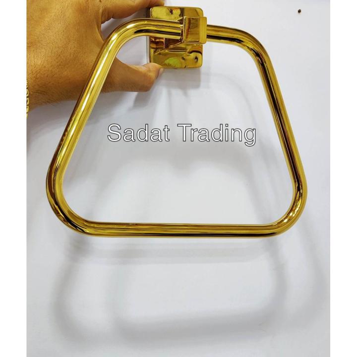 Bathroom/Basin Towel Ring Hanger Golden Alloy Metal | Daraz.com.bd