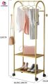 Aleeart  Clothing Rack Nordic Style Coat Rack with Wheels and 2-Tier Shelf Garment Racks Portable Clothing Rail Bedroom Rolling Hanger Clothes Retail Display Stand. 