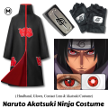 New Naruto Itachi Uchiha Akatsuki Cloak Ninja Cosplay (Costume Combo Set) and other accessories for Anime fans, cosplay costume, birthday, Cosplay, Halloween ,Stage Show,Christmas,comic show. #costume.