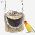 Bird Carrier Bag Bird Supplies Crossbody Bag Adjustable Shoulder Strap Cage Portable Light Coffee.