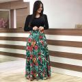 2019 Hot Selling Hot Edition European and American Style Flower Print Dress Long Skirt Women's 20 Same-day Shipping S-5XL.