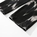 Aolamegs Jeans Men Tie Dye Print Diablo Style Denim Pants Baggy Elastic Waist Straight Trousers High Street Punk Cool Streetwear. 