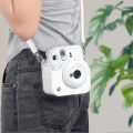 For Fujifilm Instax Mini12 Camera Checkerboard Checker Retro Camera Bag With Shoulder Straps Outdoor Storage Photography Bag .