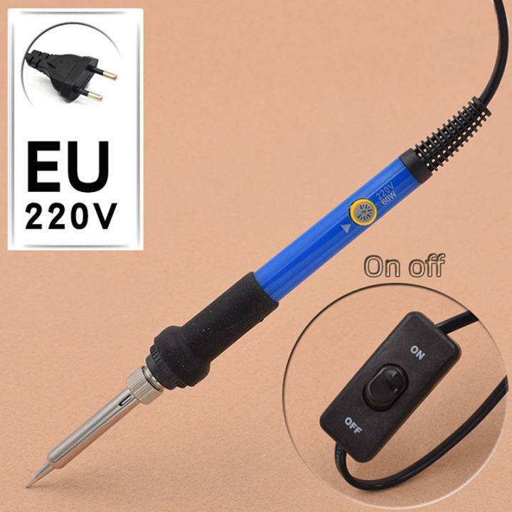 220V/60W  Electric Soldering Iron Set Adjustable Temperature Iron Stand Welding Repair Tools Kit Hudduo