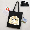 (New) cartoon canvas tote bag women men Wanita shoulderbags Lady handbags fashion shopping bags school booksbag tuition bag. 