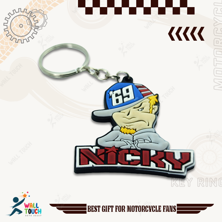 NICKY%20PVC%20Keychain%20Key%20ring%20Red%20Rubber%20Motorcycle%20Bike%20Car%20Collectible%20Gift%20New%20-%20Image%203