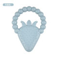 Infant and toddler food grade silicone biting toy strawberry gum grinding anti eating hand tool. 