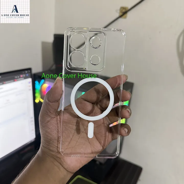 Xiaomi%20Redmi%20Note%2013%205G%20Berlia%20Transparent%20Magnatic%20Magsafe%20Anti%20Yellow%20Clear%20Protective%20Phone%20Case%20Back%20Cover%20-%20Image%202