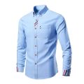 Korean Men's Autumn Luxury Clothing Fashion Cotton Soft Mens Thin Shirts Slim Fit Long Sleeve Shirt Male Lapels Wedding Dress.