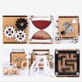 Activity Cube Busy Board, Wooden Montessori Toys Busy Cube for Kids Baby Travel Toy Wooden Educational Toy Fidget Cube Toddlers.