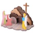 Wooden Easter Resurrection Decoration Wooden Decoration for Easter Scenes Easter Decoration Wooden Nativity Set. 