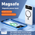 30000mah Magnetic Wireless Power Bank Ultra Fast Charging Built-In Display Screen Cable External Battery For iphone Huawei New. 