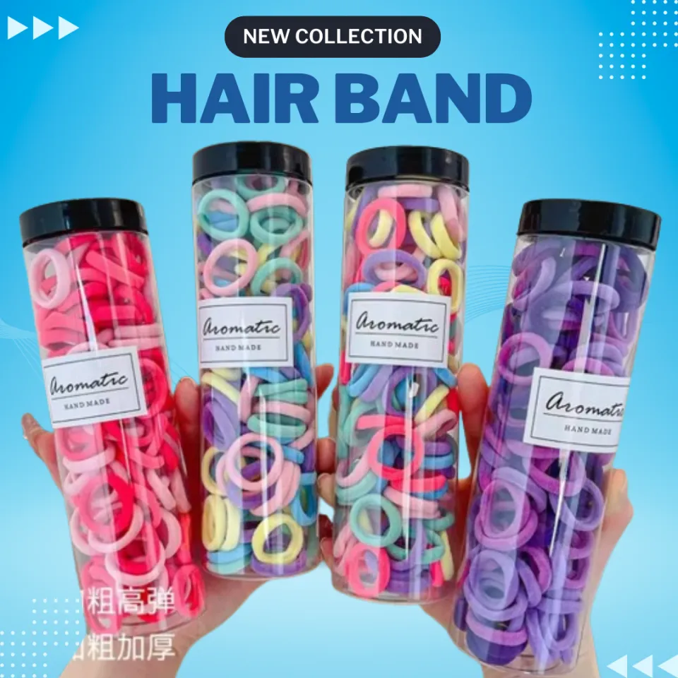 100 Pcs Baby Band Box set Baby Girl Rubber Bands Kids Elastic Hair
