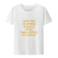Funny Good Sex No Stress One Boo No Ex Small Circle Big Checks T Shirt Letter Print Modal o-neck Shirt. 