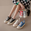 2024 summer new ins korean version of small white shoes female tide student thick-soled breathable canvas shoes casual board shoes BR301. 