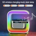 G3 5 In 1 Wireless Charger Bluetooth Speaker Clock With RGB LED Atmosphere Light.