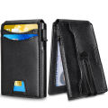 Carbon fiber soft men's anti infringement high-end feel wallet leather.