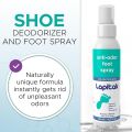Lapitak Shoe Deodorizer and Foot Spray - Shoe Odor Eliminator & Smell Remover for Feet, Shoes & Gym Gear - Shoe Freshener with Allantoin and Tea Tree Oil -125ml. 