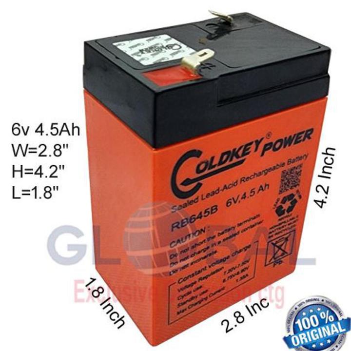 6v. 4.5ah সোনারকি চার্জার ফ্যান রিচার্জেবল ব্যাটারি সিলযুক্ত লিড-অ্যাসিড ব্যাটারি - ips battery