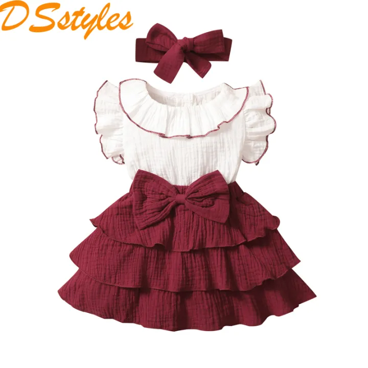 DSstyles%20Girls%20Princess%20Dress%20Summer%20Flying%20Sleeves%20Ruffled%20Dress%20With%20Bowknot%20Headband%20For%20Birthday%20Christmas%20Party%20-%20Image%209