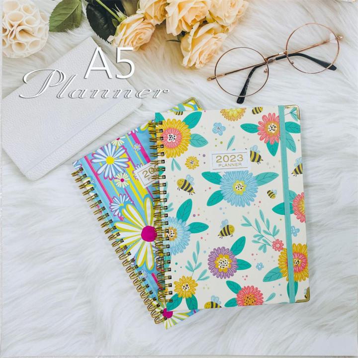 2023 English Notepad Portable Schedule Book A5 Daily Planner Work Notepad Office Management Personal Appointment Journal
