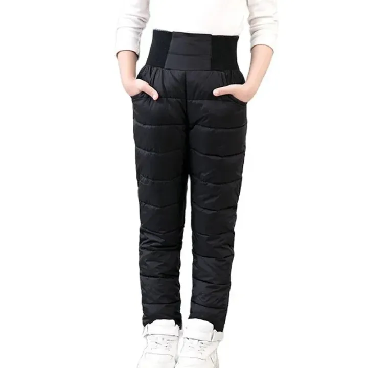 Casual%20Boys%20and%20Girls%20In%20Winter%20Pants%20Cotton%20Pads%20Thick%20Warm%20Waterproof%20Ski%20Pants%20Elastic%20High%20-waist%20Baby%20Pants%20-%20Image%202