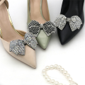 2Pcs Women Sparkle Bow Detachable Shoe Clips Removable Shoe Buckles Decorative Shoes Accessories for Wedding Party C Easy to Use. 