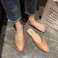 Slippers PVC outer wear casual plastic pointed lazy Baotou slippers women. 