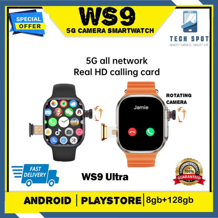 Ws9 Ultra Android Smartwatch SIM Card WiFi Support with Retractable Rotating Camera Smart Watch